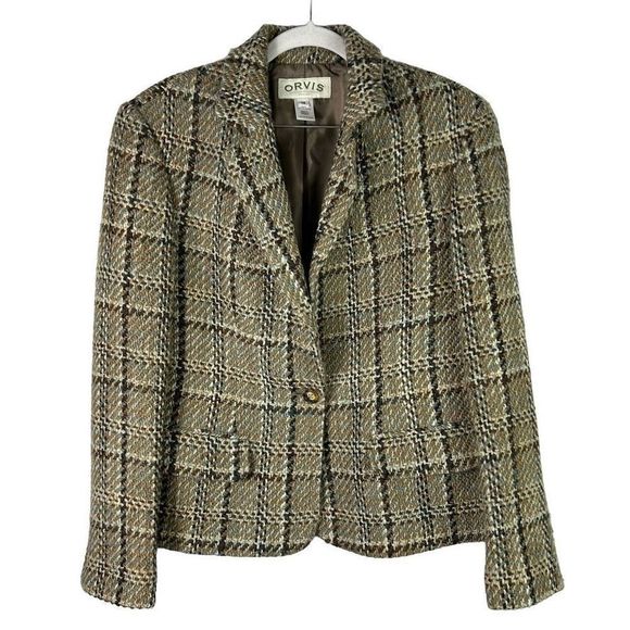 Orvis Jackets & Blazers - Orvis Wool Plaid Single Breasted Blazer Coat